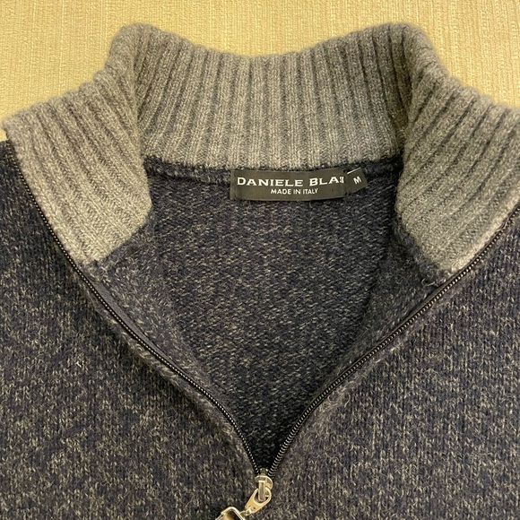Gently-Used Daniele Blasi Italian-Designer Knitted 1/4 Zip Sweater. Size is M. - Picture 2 of 2